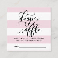 Pink Stripes Baby Shower Diaper Raffle Request