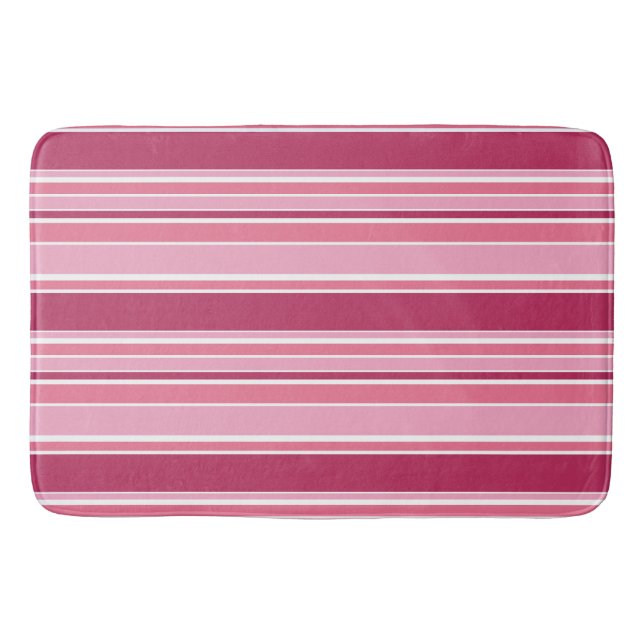Pink stripes bath mat (Front)
