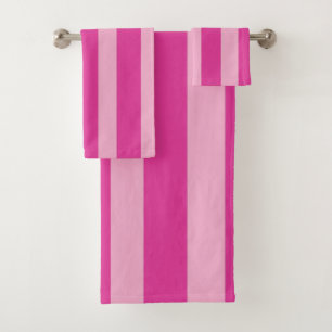 Pink Stripes  Bath Towel Set