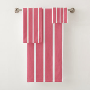 Pink Stripes Bath Towel Set