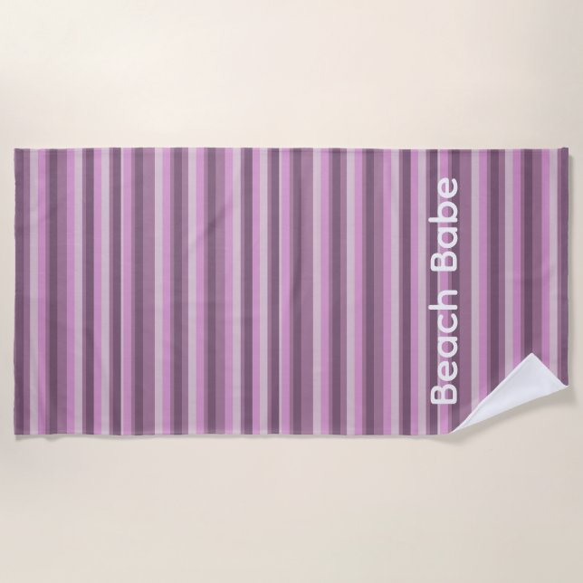 Pink stripes beach towel (Front)