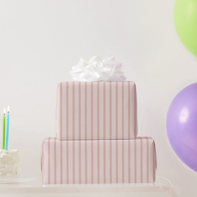Pink Stripes Birthday Wrapping Paper (Party Gifts)