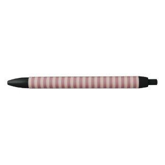 Pink Stripes Black Ink Pen