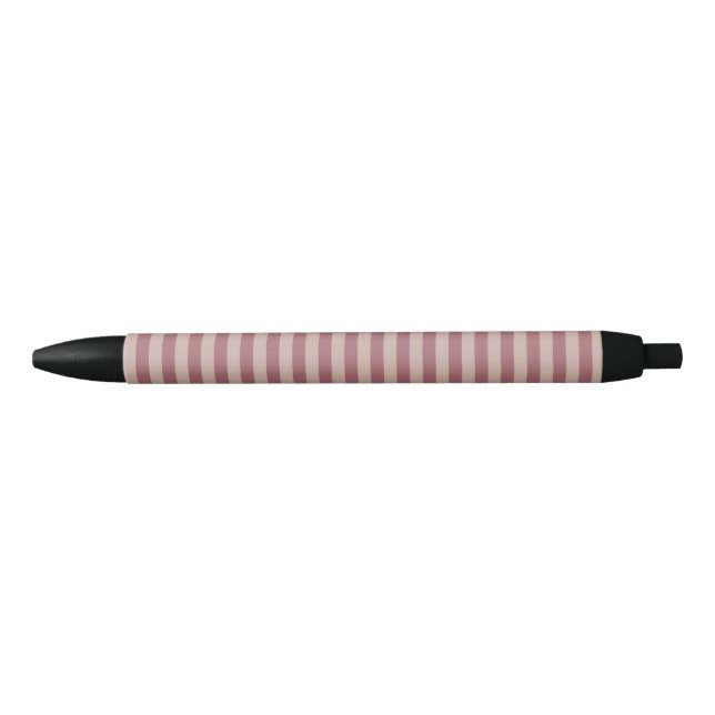 Pink Stripes Black Ink Pen (Front)