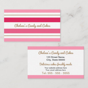 Pink Stripes Business Card