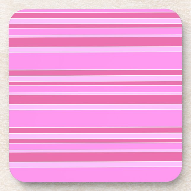 Pink stripes coaster (Front)