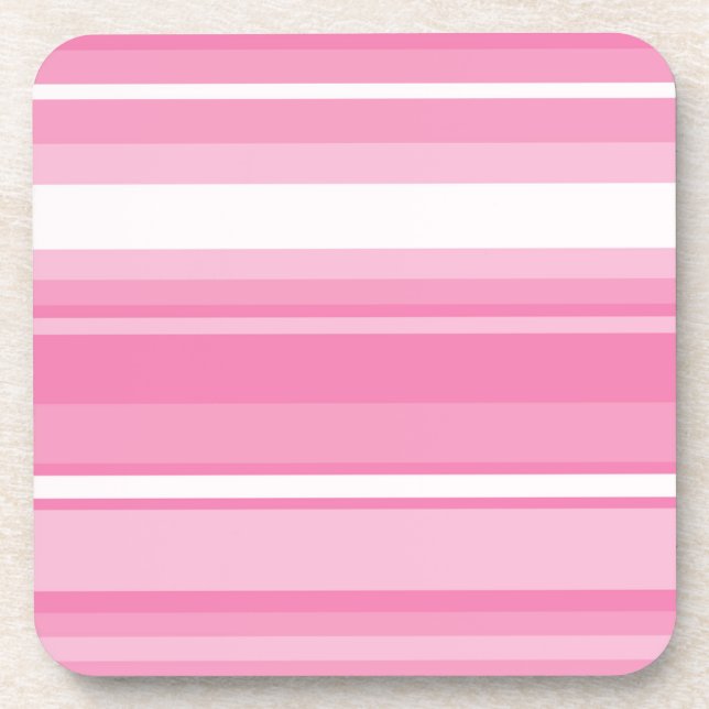 Pink stripes coaster (Front)