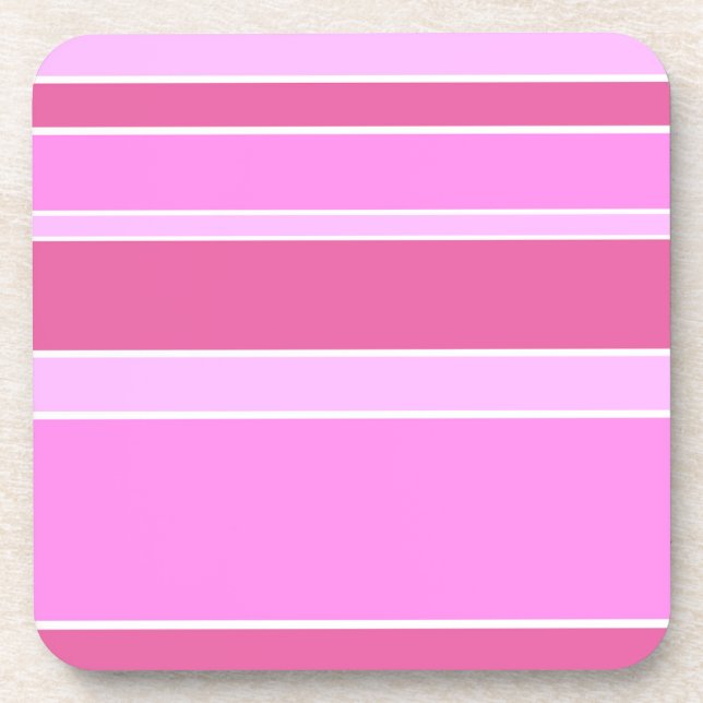 Pink stripes coaster (Front)