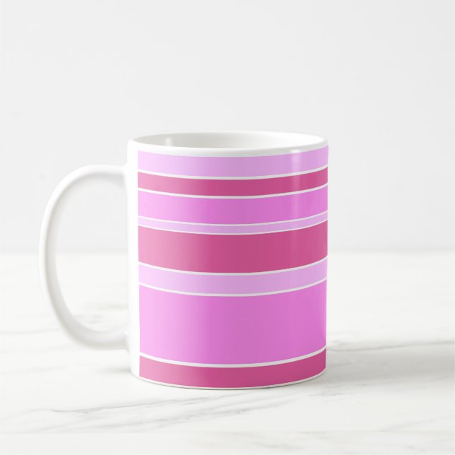 Pink stripes coffee mug (Left)