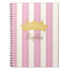 Pink Stripes Crowned Monogram Princess Diary