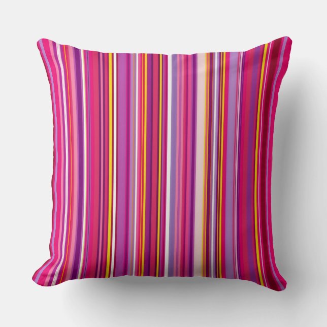 Pink Stripes Cushion (Front)