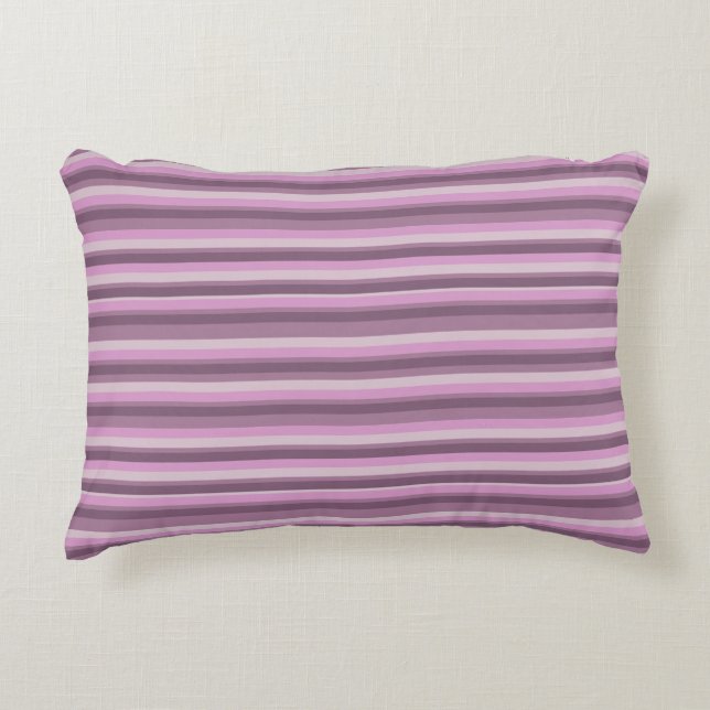 Pink stripes decorative cushion (Front)