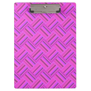 Pink stripes diagonal weave pattern clipboard