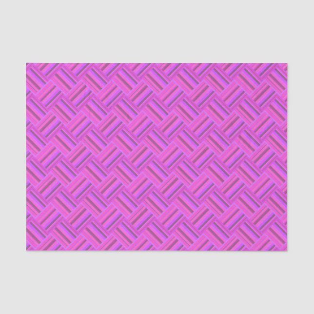 Pink stripes diagonal weave pattern tissue paper (Front)