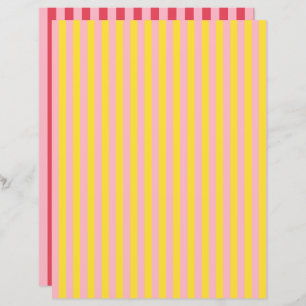 Pink stripes double-sided scrapbook paper
