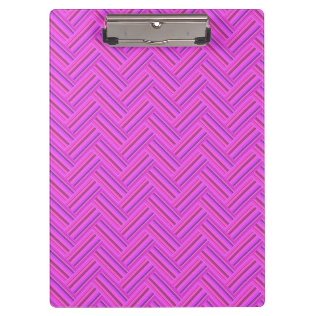 Pink stripes double weave pattern clipboard (Front)