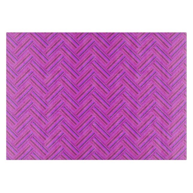 Pink stripes double weave pattern cutting board (Front)