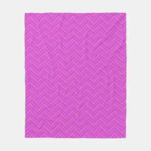 Pink stripes double weave pattern fleece blanket