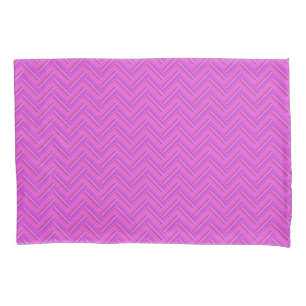 Pink stripes double weave pattern pillowcase