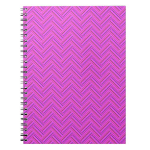 Pink stripes double weave pattern spiral notebook