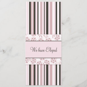Pink Stripes Elopement Announcement Cards