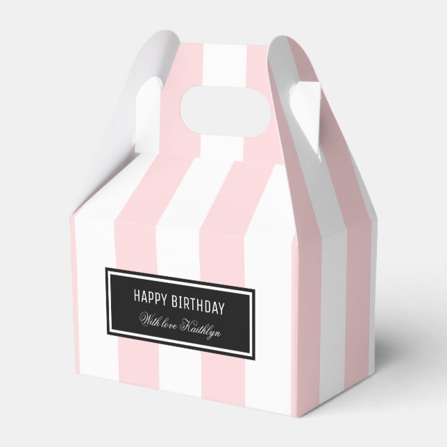 Pink Stripes Favour Box (Front Side)