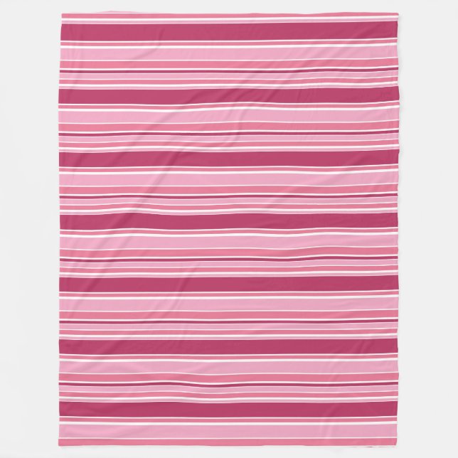 Pink stripes fleece blanket (Front)
