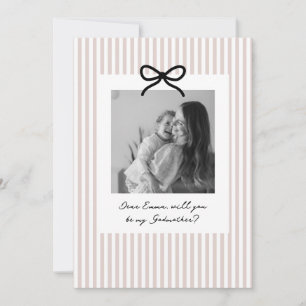 Pink Stripes Godmother Proposal Invitation