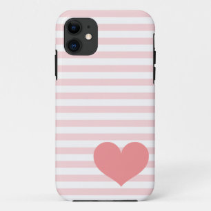 Pink Stripes & Heart Case-Mate iPhone Case