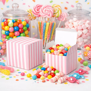 Pink Stripes Ice Cream Social Favour Box