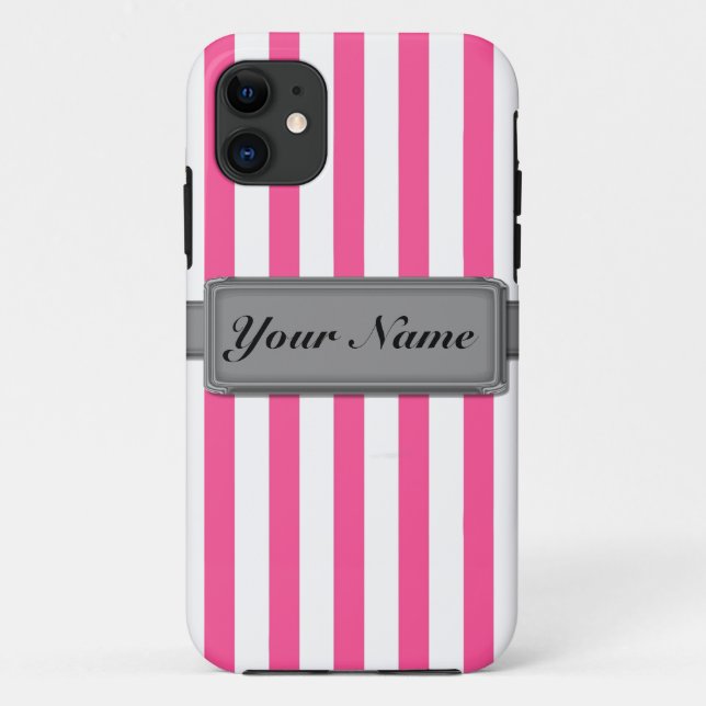 Pink stripes iPhone 5 Case-Mate ID™ Case-Mate iPhone Case (Back)