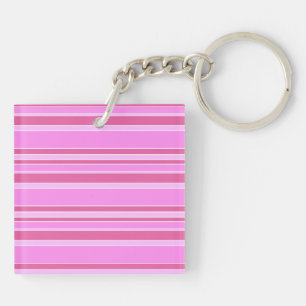 Pink stripes key ring