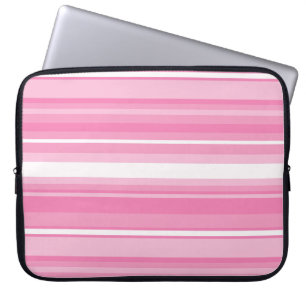 Pink stripes laptop sleeve