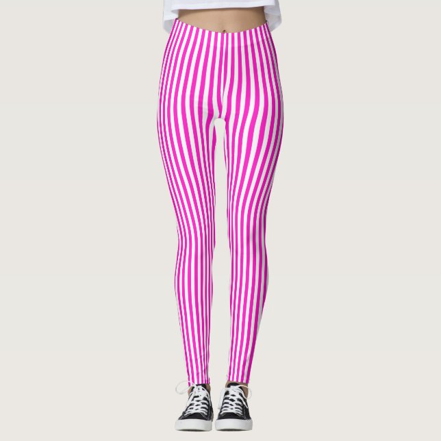 Pink Stripes Leggings (Front)