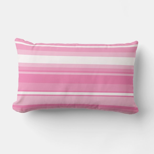 Pink stripes lumbar cushion (Front)