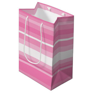 Pink stripes medium gift bag