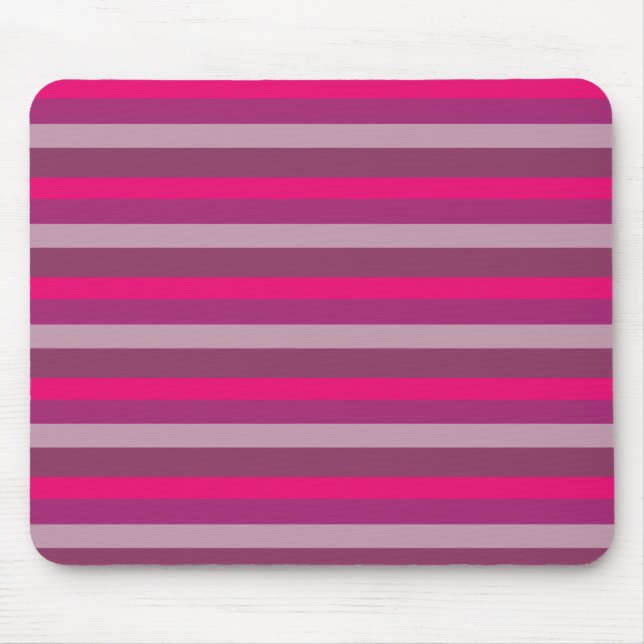Pink Stripes Mouse Pad (Front)