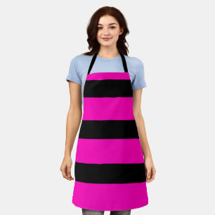 Pink stripes pattern apron