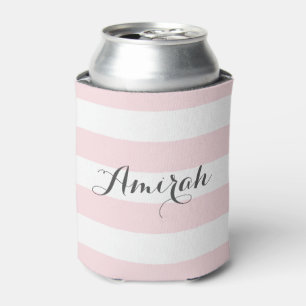 Pink Stripes Pattern   Personalised Can Coolers