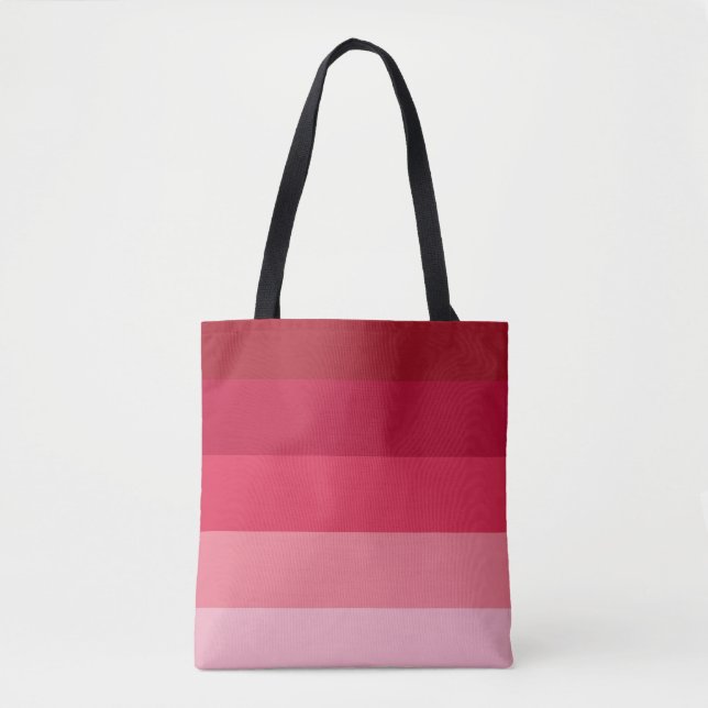 Pink stripes pattern tote bag (Front)