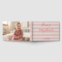 Pink Stripes Photo Baby Shower