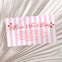 Pink Stripes Red Hearts Baby Shower Books For Baby