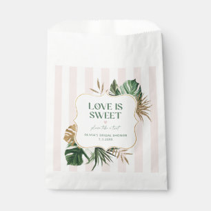 Pink stripes retro tropical love is sweet favour bags