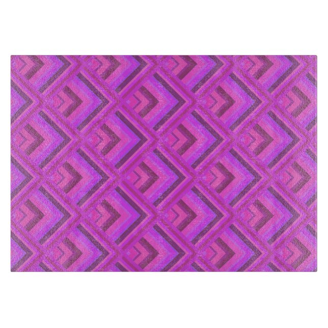 Pink stripes scale pattern cutting board (Front)