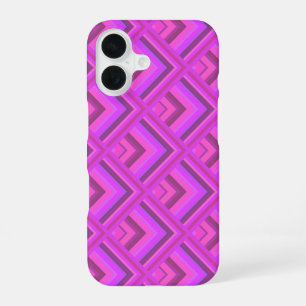 Pink stripes scale pattern iPhone 16 case