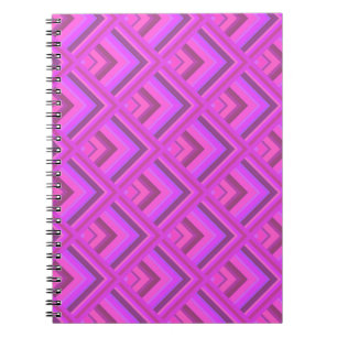 Pink stripes scale pattern spiral notebook