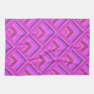 Pink stripes scale pattern tea towel
