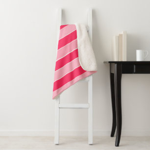 Pink Stripes Sherpa Blanket