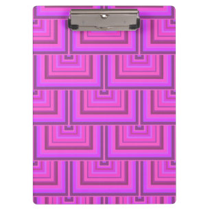 Pink stripes square scales pattern clipboard