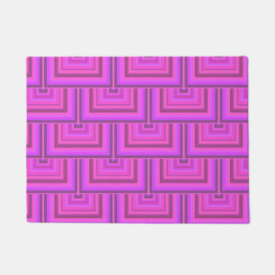 Pink stripes square scales pattern doormat